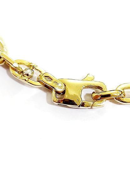 Bracciale Oro bianco e Oro Giallo 18 kt (750) catena maglie traversino - Oreficeria