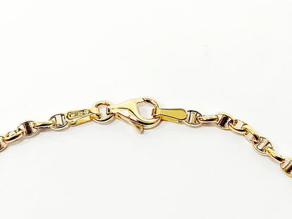 Bracciale Oro Bianco e Oro Giallo 18 kt-750 catena maglia traversino unisex - Oreficeria