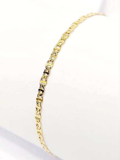 Bracciale Oro Giallo 18 kt-750 catena piatta lucida unisex - Oreficeria