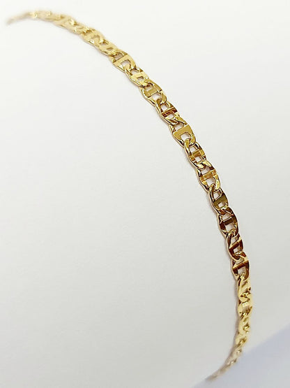 Bracciale Oro Giallo 18 kt-750 catena piatta lucida unisex - Oreficeria