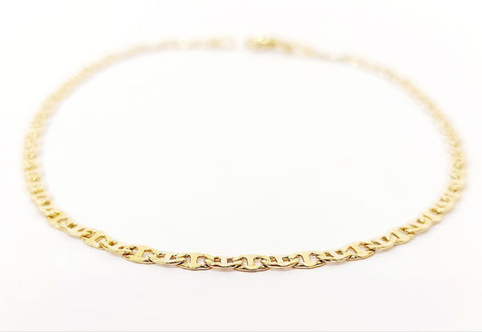 Bracciale Oro Giallo 18 kt-750 catena piatta lucida unisex - Oreficeria