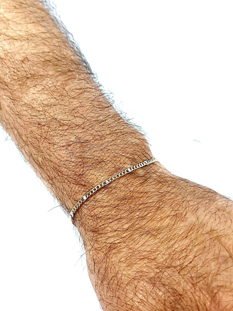 Bracciale Oro Bianco e Oro Giallo 18 kt (750) catena piatta unisex - Oreficeria