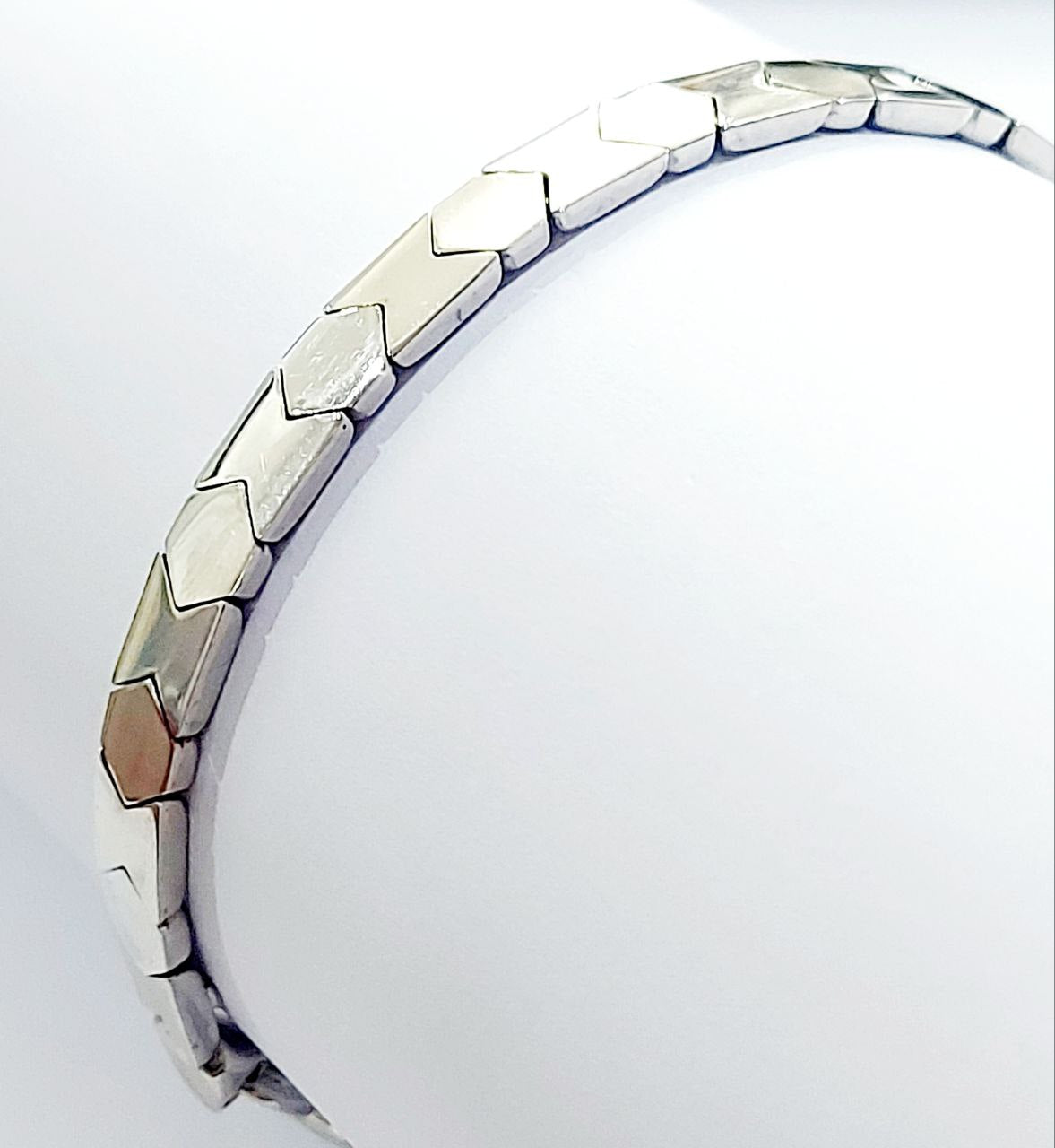 Bracciale Oro Bianco 18 kt (750) double face rigido e semirigido - Oreficeria