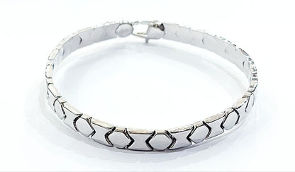 Bracciale Oro Bianco 18 kt (750) double face rigido e semirigido - Oreficeria