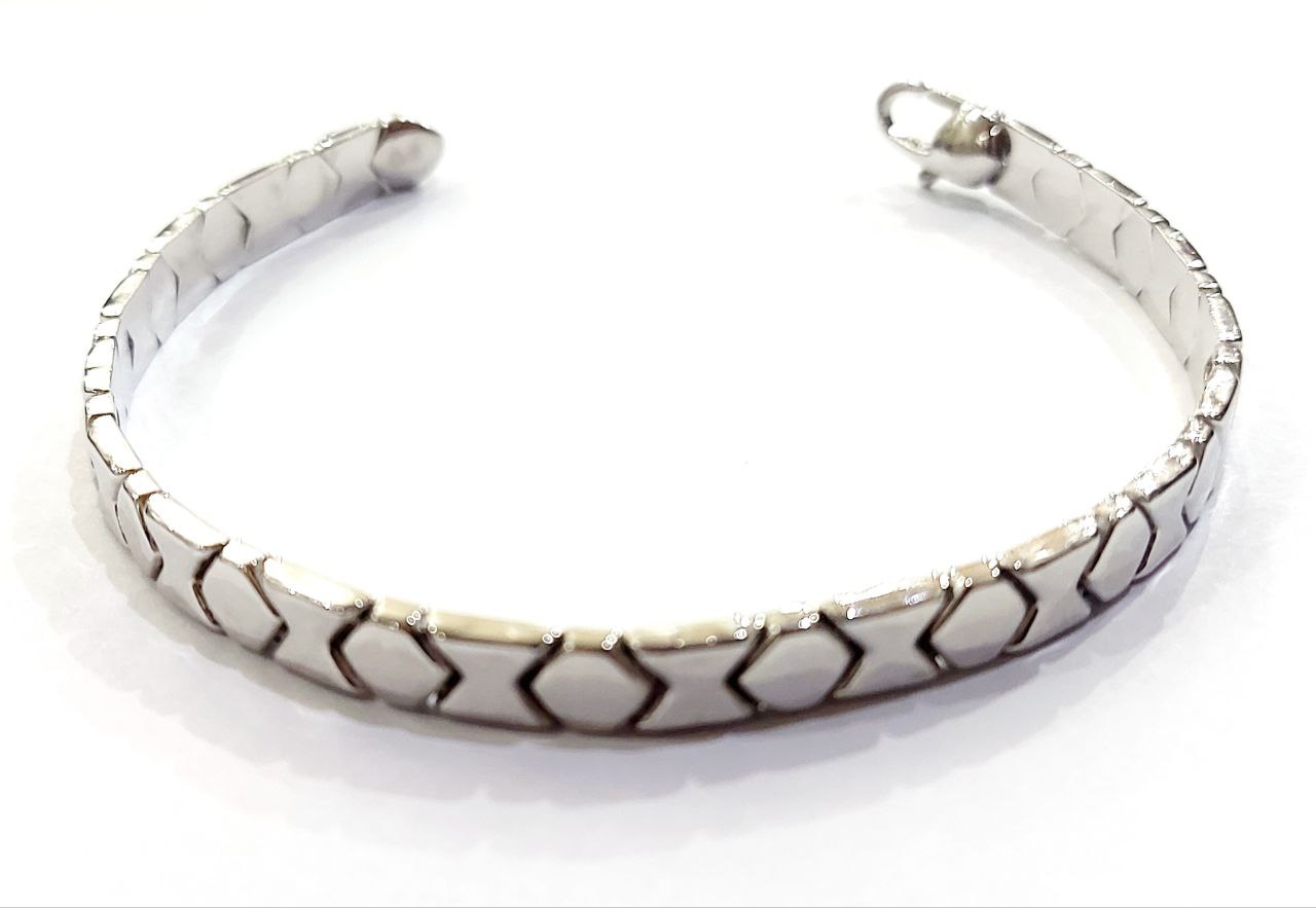Bracciale Oro Bianco 18 kt (750) double face rigido e semirigido - Oreficeria