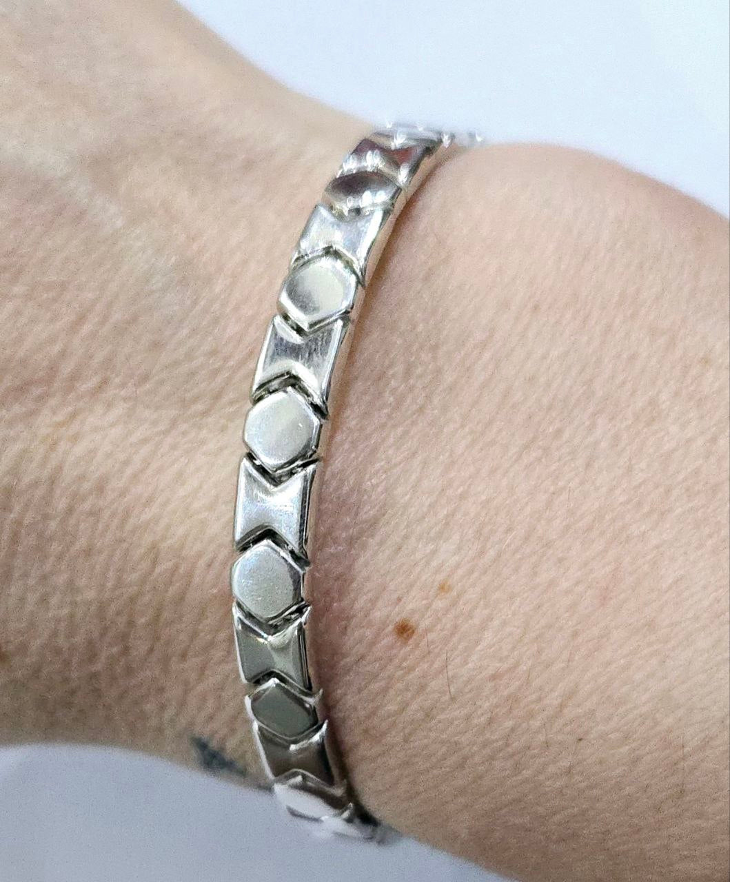 Bracciale Oro Bianco 18 kt (750) double face rigido e semirigido - Oreficeria