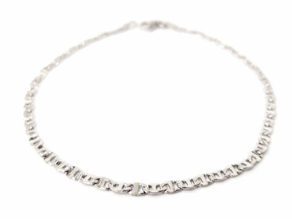 Bracciale Oro Bianco 18 kt (750) catena piatta unisex - Oreficeria