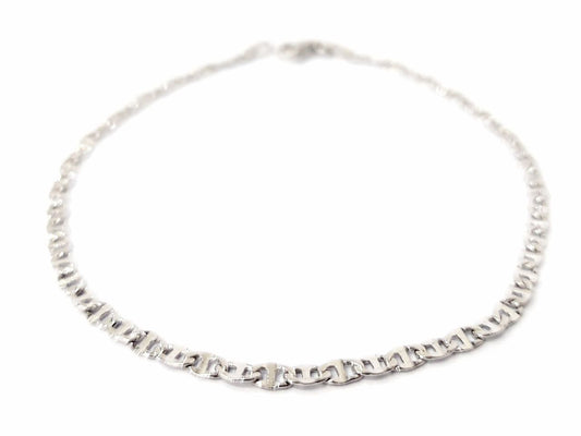 Bracciale Oro Bianco 18 kt (750) catena piatta unisex - Oreficeria
