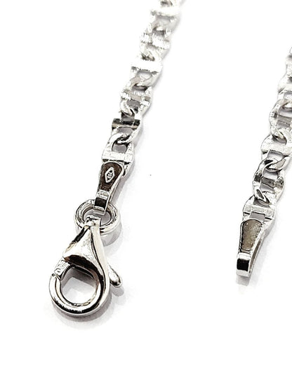 Bracciale Oro Bianco 18 kt (750) catena piatta unisex - Oreficeria