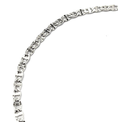 Bracciale Oro Bianco 18 kt (750) catena piatta unisex - Oreficeria