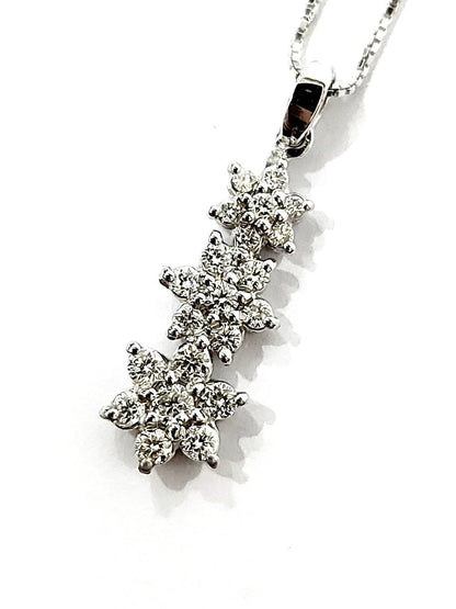 Collana con pendente trilogy magic con Diamanti 0,31 ct in Oro Bianco 18 kt (750)