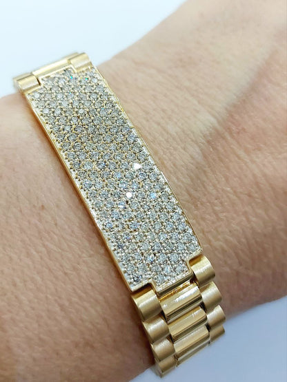 Bracciale Unisex modello jubilee Diamanti ct 2,45 Oro Giallo 18kt -750 GEM -TECH