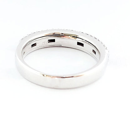 Anello fascia veretta Donna Diamanti ct 0,21 Rubini ct 0,34 Oro Bianco 18kt-750