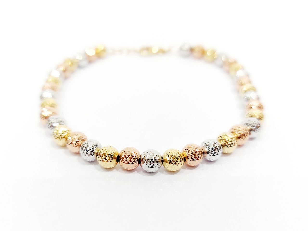 Bracciale sfere milleluci in Oro Giallo Oro Bianco e Oro Rosa 18kt (750) - Oreficeria