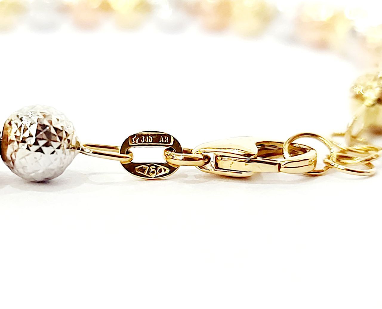 Bracciale sfere milleluci in Oro Giallo Oro Bianco e Oro Rosa 18kt (750) - Oreficeria