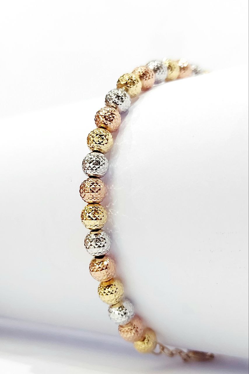 Bracciale sfere milleluci in Oro Giallo Oro Bianco e Oro Rosa 18kt (750) - Oreficeria