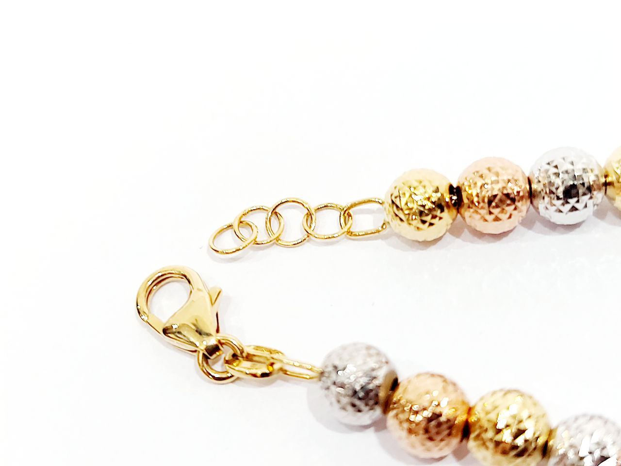 Bracciale sfere milleluci in Oro Giallo Oro Bianco e Oro Rosa 18kt (750) - Oreficeria