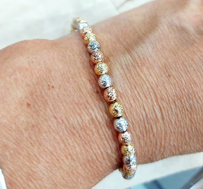 Bracciale sfere milleluci in Oro Giallo Oro Bianco e Oro Rosa 18kt (750) - Oreficeria