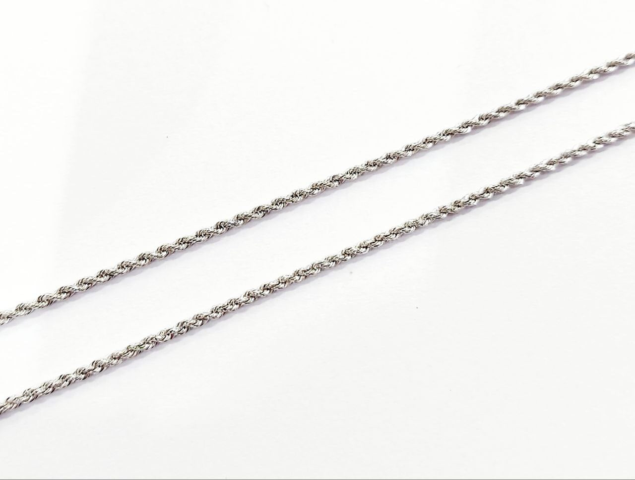 Collana modello fune Unisex Oro Bianco  18kt 750 -50cm