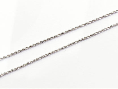 Collana modello fune Unisex Oro Bianco  18kt 750 -50cm
