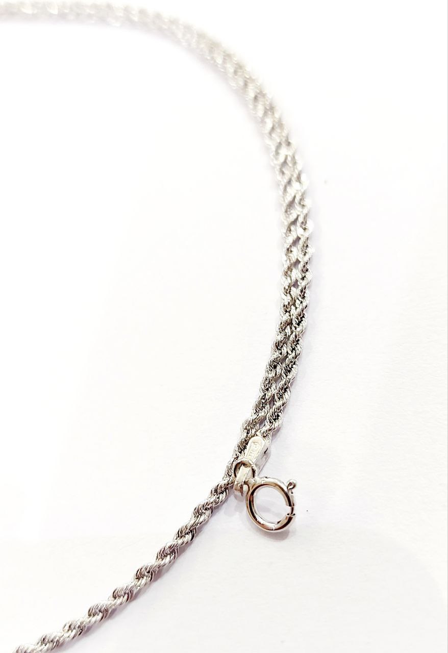 Collana modello fune Unisex Oro Bianco  18kt 750 -50cm