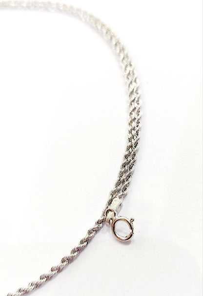 Collana modello fune Unisex Oro Bianco  18kt 750 -50cm
