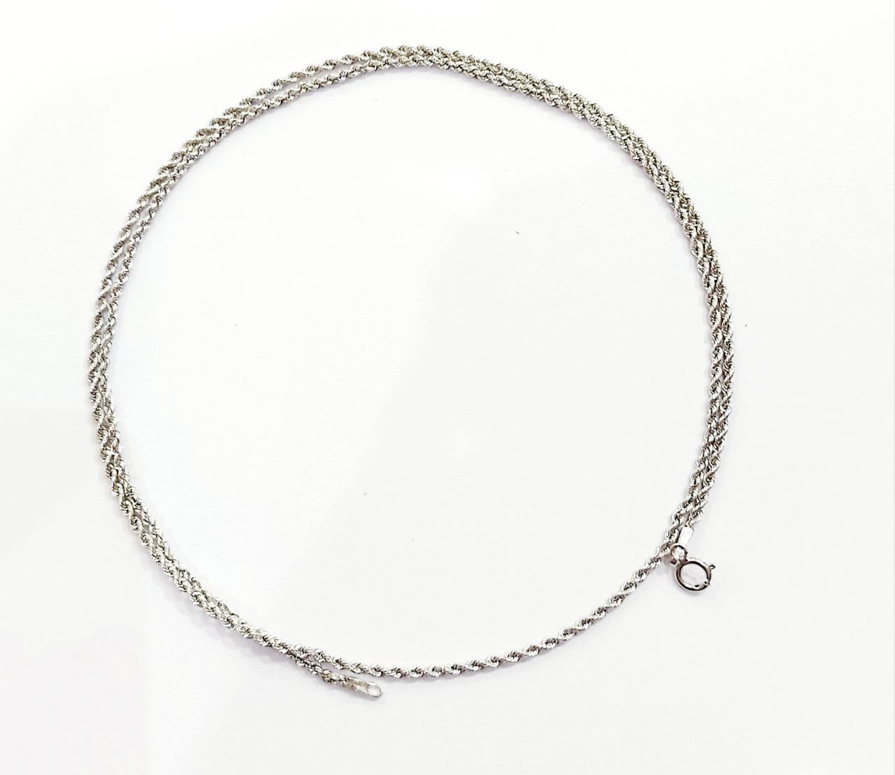 Collana modello fune Unisex Oro Bianco  18kt 750 -50cm
