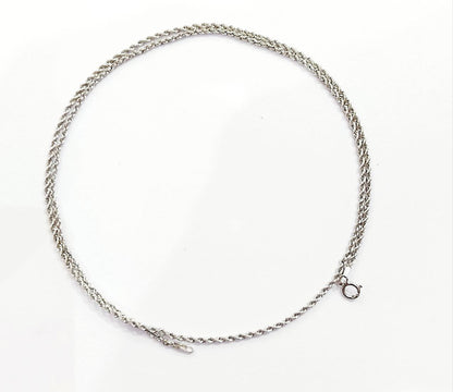 Collana modello fune Unisex Oro Bianco  18kt 750 -50cm