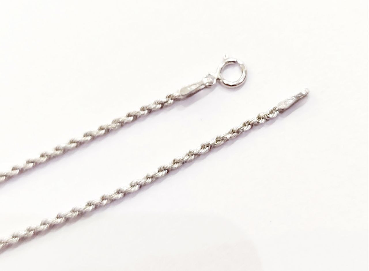 Collana modello fune Unisex Oro Bianco  18kt 750 -50cm