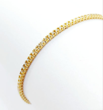 Bracciale modello  tennis in Oro giallo 18 kt con Diamanti bianchi naturali CT 1,60- 21 cm