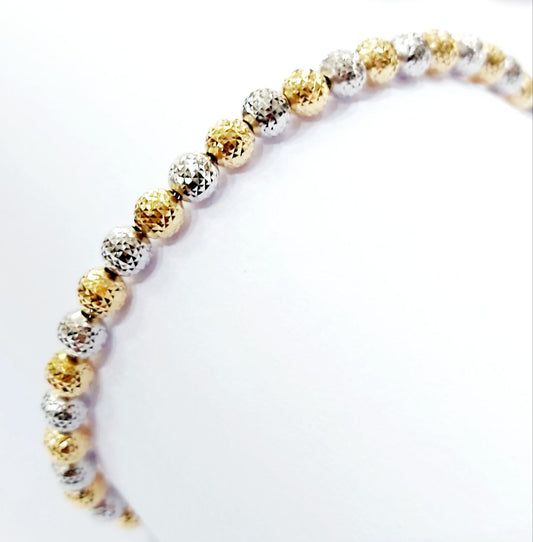 Bracciale sfere  modello milleluci in Oro Giallo Oro Bianco  18kt -750 - Oreficeria