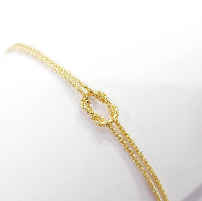 Bracciale cordoncino due fili Nodo 18kt (750) - Oreficeria