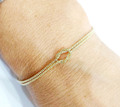 Bracciale cordoncino due fili Nodo 18kt (750) - Oreficeria