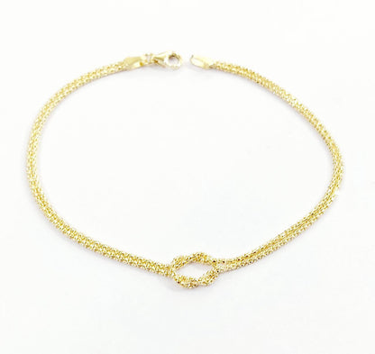 Bracciale cordoncino due fili Nodo 18kt (750) - Oreficeria
