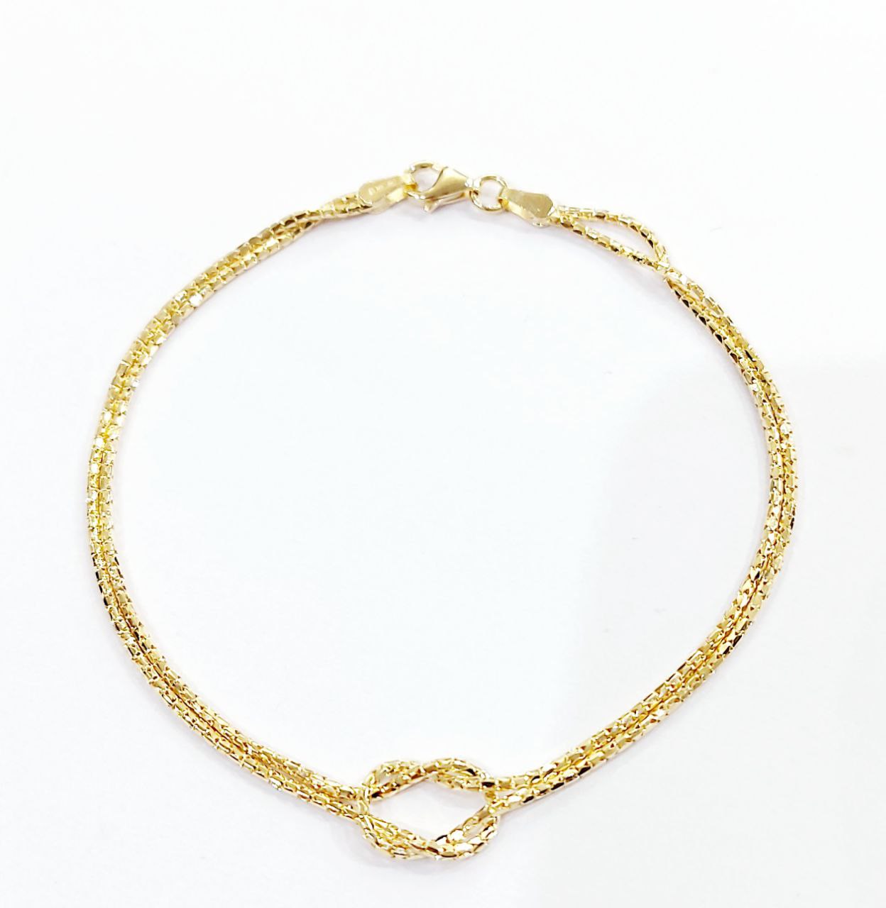Bracciale cordoncino due fili Nodo 18kt-750-19,50 cm - Oreficeria