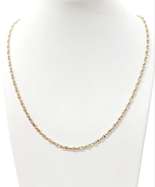 Collier Unisex modello maglia marinara Oro Bicolore 18kt (750) - Oreficeria