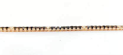 Bracciale Tennis Oro Rosa 18kt -750 Unisex con Diamanti Neri ct 5,22 e Diamanti Bianchi ct 0,48 -19 cm