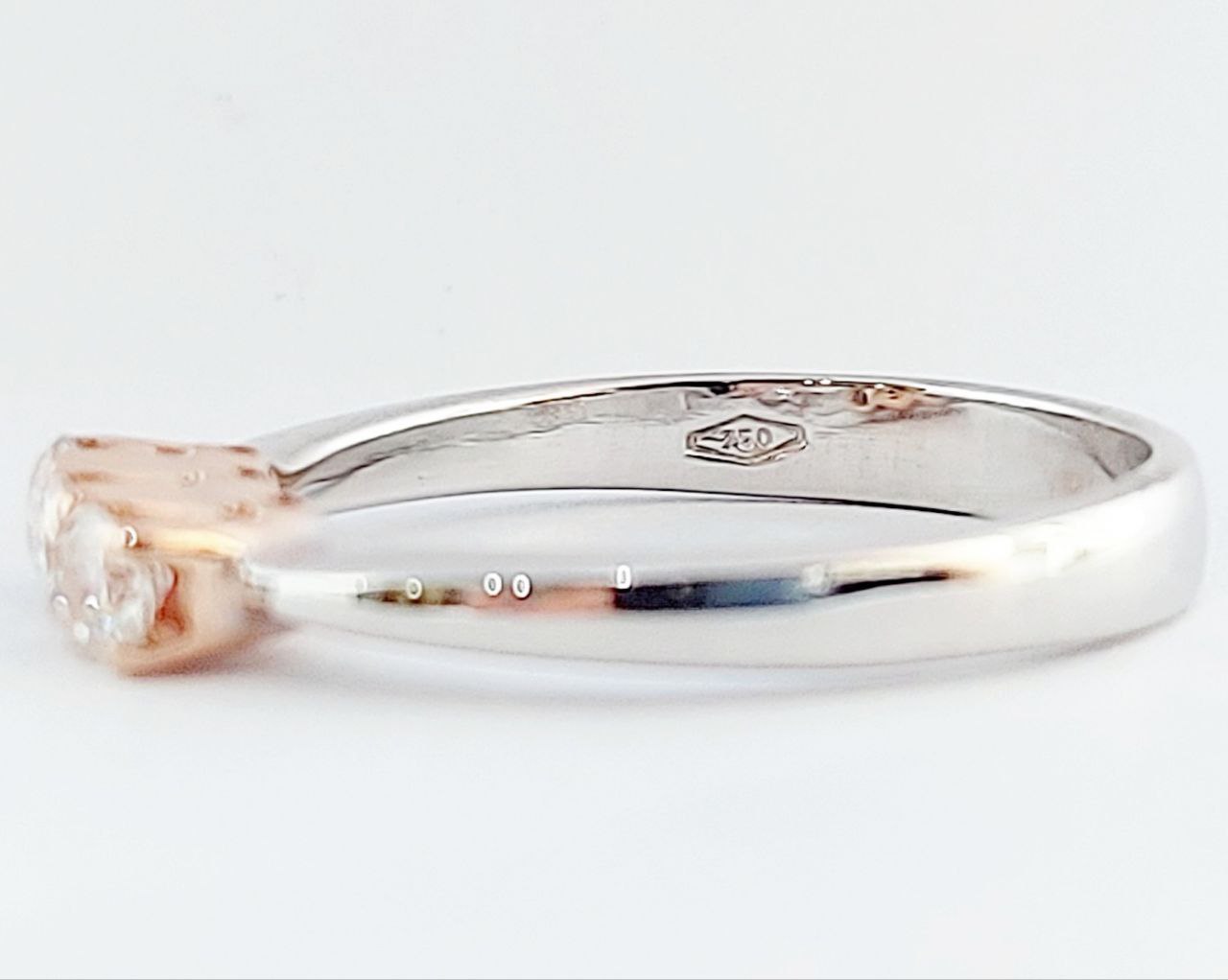 Anello Donna modello trilogy Bicolore con Diamanti ct 0,45 Oro 18kt-750
