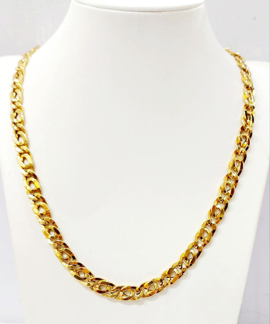 Collana collier Unisex modello maglia Grumetta Oro Giallo 18kt-750 - 55 cm - oreficeria
