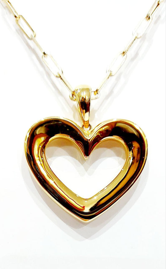 Collana cuore lucido in Oro 18 kt - Oreficeria