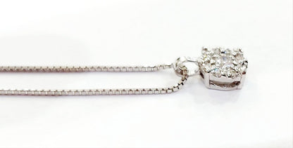 Collana con ciondolo magic in Oro Bianco con Diamanti 0,13  ct 18 Kt (750)