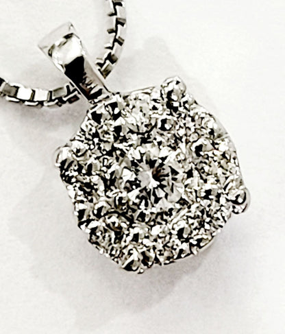 Collana con ciondolo magic in Oro Bianco con Diamanti 0,13  ct 18 Kt (750)