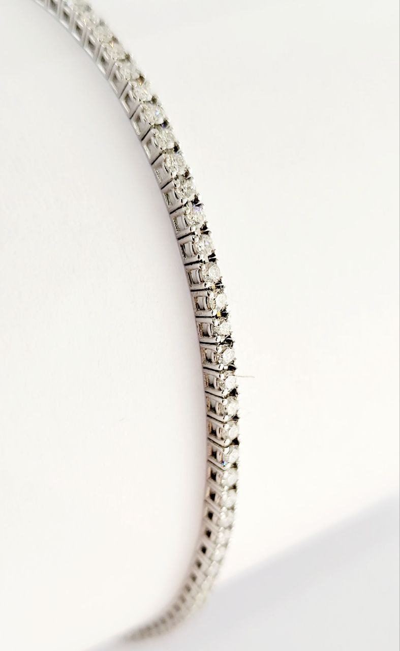 Bracciale modello  tennis in Oro Bianco 18 kt con Diamanti bianchi naturali CT 1,65- 21 cm