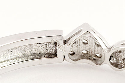 Anello multicuori scomposti in Pave' in Oro Bianco 18kt-750 e Diamanti ct 0,25