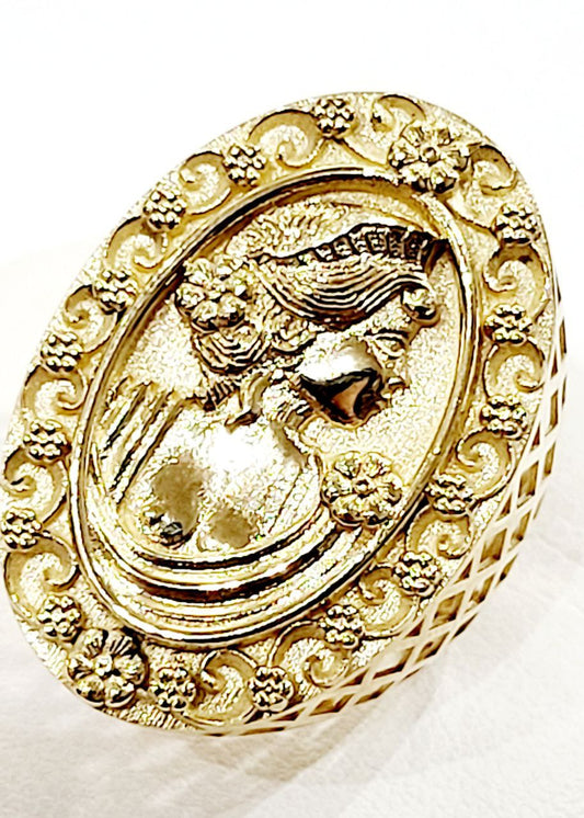 Anello vintage fascia larga schiava Oro gialo 18kt -Orificeria