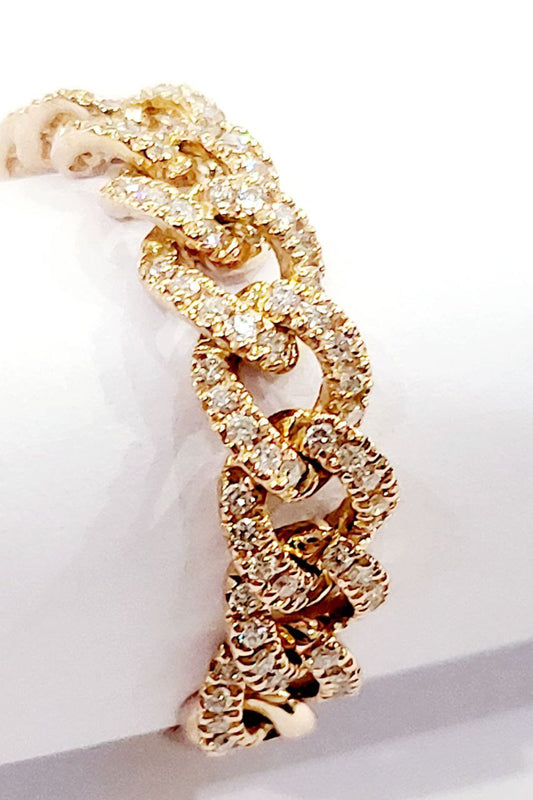 Anello grumetta semirigido Unisex lavorato in Oro Rosa 18kt-750 Diamanti ct 0,60