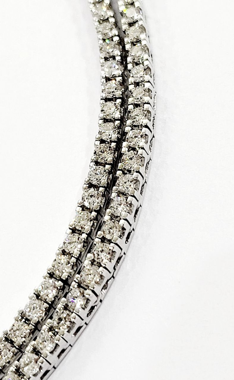 Collana modello tennis  Diamanti 5,35   in Oro Bianco 18 kt -750 - 50 cm Gem -Tech