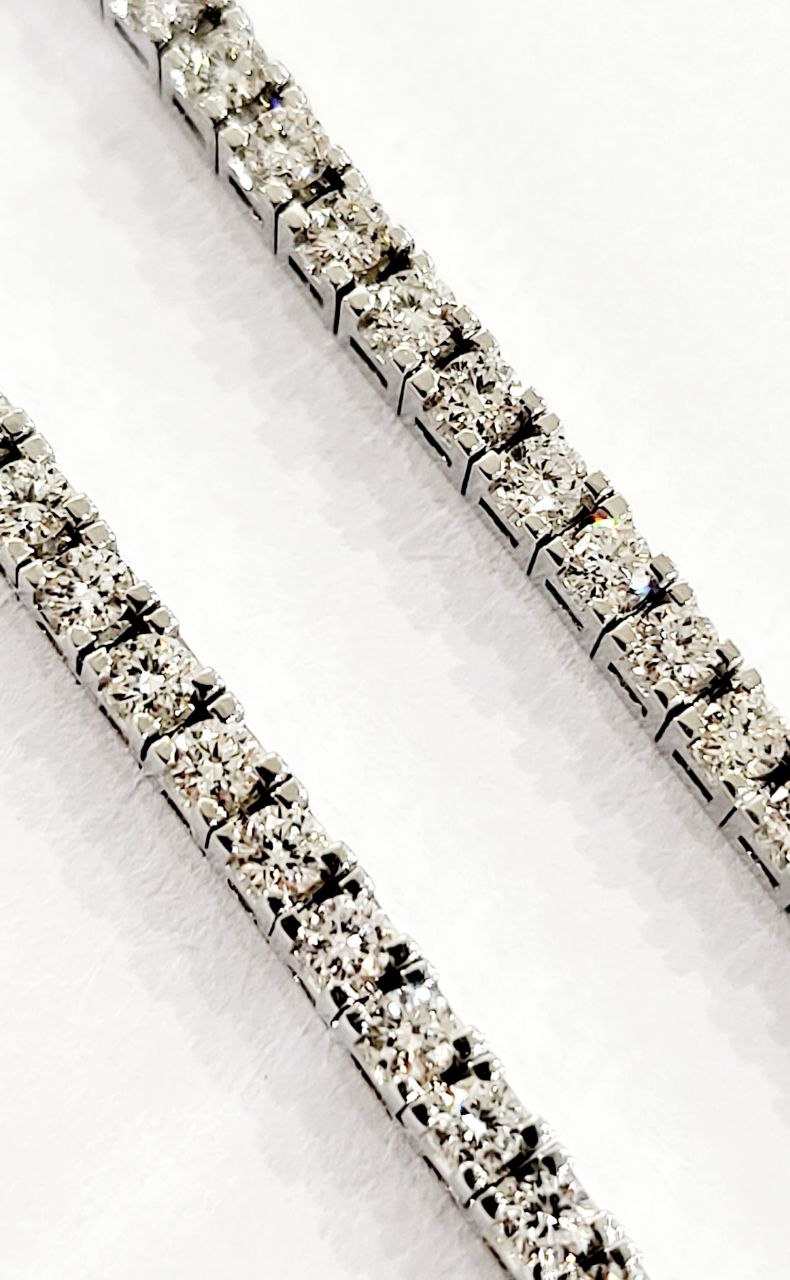 Collana modello tennis  Diamanti 5,35   in Oro Bianco 18 kt -750 - 50 cm Gem -Tech