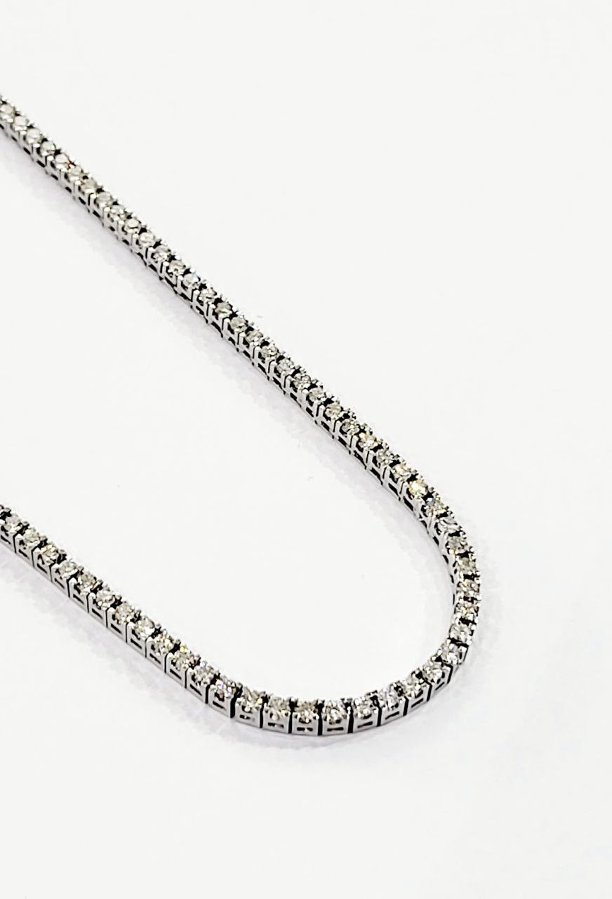 Collana modello tennis  Diamanti 5,35   in Oro Bianco 18 kt -750 - 50 cm Gem -Tech