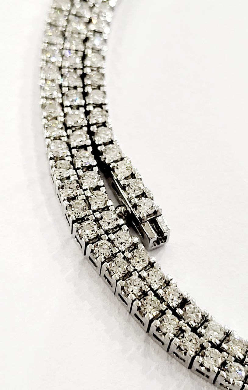Collana modello tennis  Diamanti 5,35   in Oro Bianco 18 kt -750 - 50 cm Gem -Tech